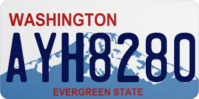 WA license plate AYH8280