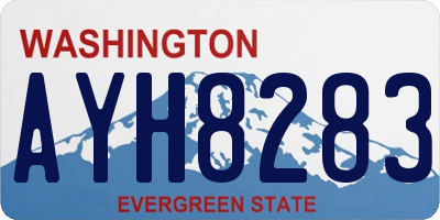 WA license plate AYH8283