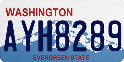WA license plate AYH8289