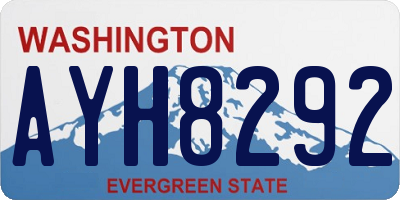 WA license plate AYH8292