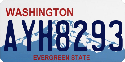 WA license plate AYH8293