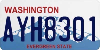 WA license plate AYH8301
