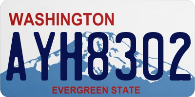 WA license plate AYH8302
