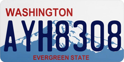 WA license plate AYH8308