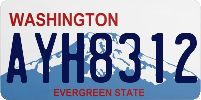 WA license plate AYH8312
