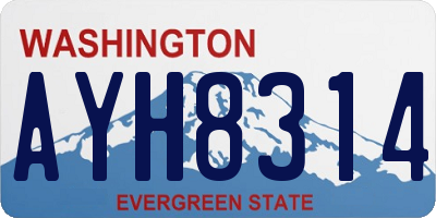 WA license plate AYH8314