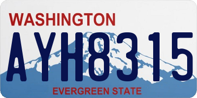 WA license plate AYH8315