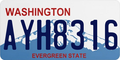 WA license plate AYH8316