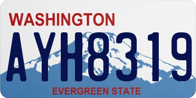WA license plate AYH8319