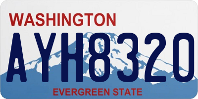 WA license plate AYH8320