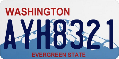 WA license plate AYH8321