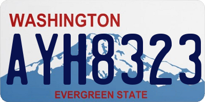WA license plate AYH8323