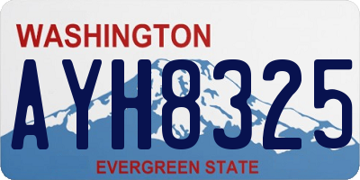 WA license plate AYH8325