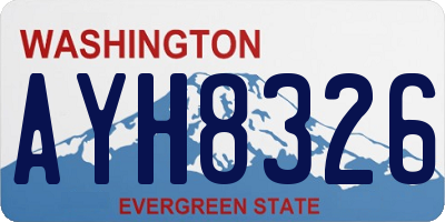 WA license plate AYH8326