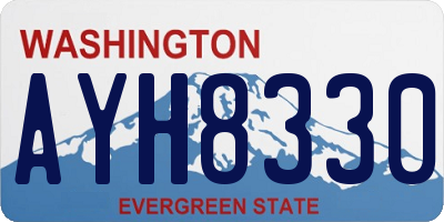 WA license plate AYH8330