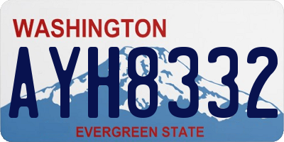 WA license plate AYH8332