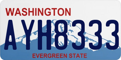 WA license plate AYH8333
