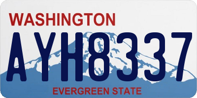 WA license plate AYH8337