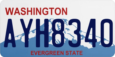 WA license plate AYH8340