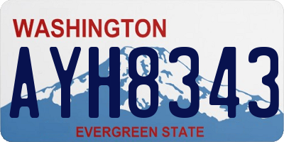 WA license plate AYH8343