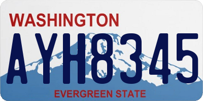 WA license plate AYH8345