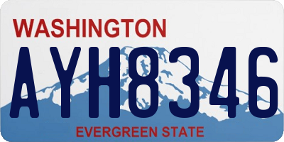 WA license plate AYH8346