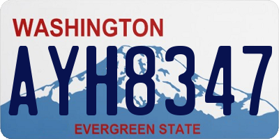 WA license plate AYH8347