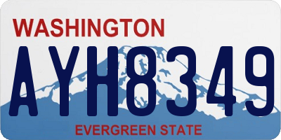 WA license plate AYH8349