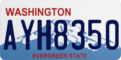 WA license plate AYH8350