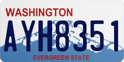 WA license plate AYH8351