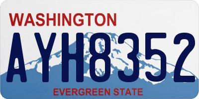 WA license plate AYH8352