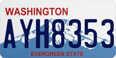 WA license plate AYH8353