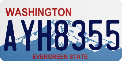 WA license plate AYH8355