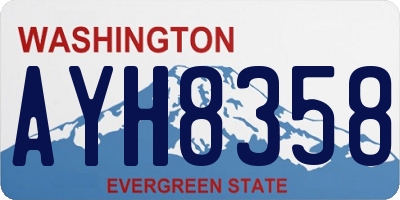 WA license plate AYH8358