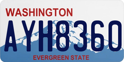WA license plate AYH8360