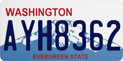 WA license plate AYH8362