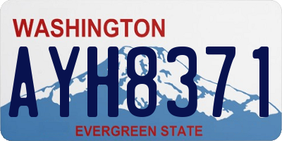 WA license plate AYH8371