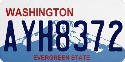 WA license plate AYH8372