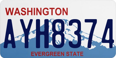WA license plate AYH8374
