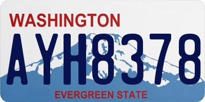 WA license plate AYH8378