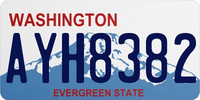 WA license plate AYH8382
