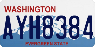 WA license plate AYH8384