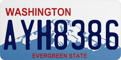 WA license plate AYH8386