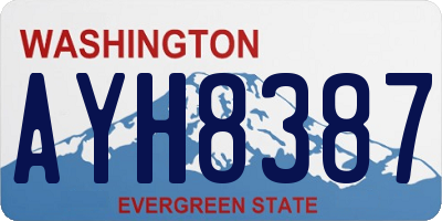 WA license plate AYH8387