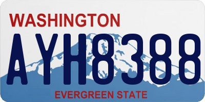 WA license plate AYH8388