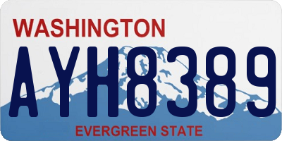 WA license plate AYH8389