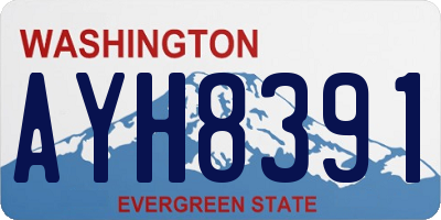 WA license plate AYH8391