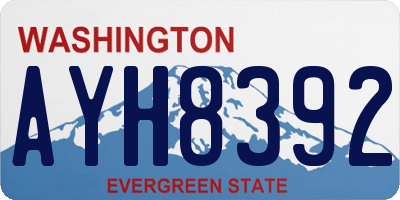 WA license plate AYH8392