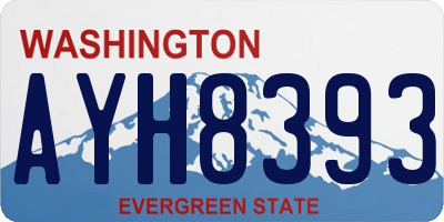 WA license plate AYH8393