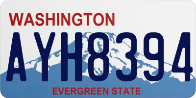 WA license plate AYH8394
